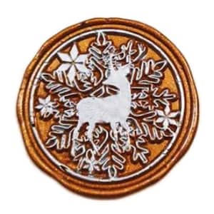Joli sceau cerf avec manche en bois pour cachet de cire noel, déco, enveloppe...
