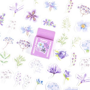 46 mini autocollants avec des fleurs colorées - Jolis stickers fleurs pour scrapbooking, déco, cadeau...
