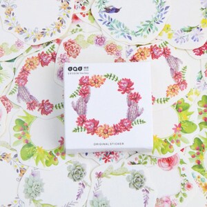 45 autocollants guirlande - Stickers en forme de couronnes fleuries