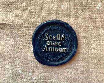 Joli sceau à cacheter "Scellé avec amour" pour cachet de cire sur un sortilège, cadeau de sorcière, emballage artisanal...