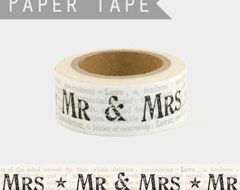 10m washi tape for a wedding - Pretty masking tape wedding Mr Mrs Mrs