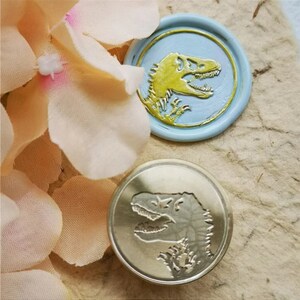 Sceau avec un dinosaure - Sceau dinosaure pour cachet de cire invitation d'anniversaire, jeu de rôle, décoration...