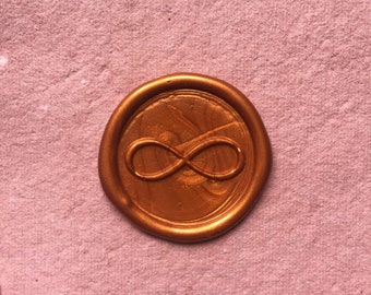 HECHO EN FRANCIA Bonito sello de lacre con símbolo de infinito para bodas, invitaciones, regalos para invitados, correo postal, postcrossing.