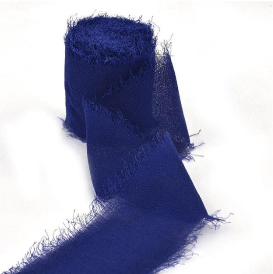 5m of navy blue chiffon ribbon - Navy blue chiffon to decorate an envelope, a gift, a handmade creation...