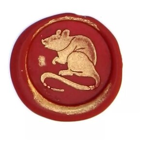 Joli sceau d'un Rat fait main en Europe : pour cachet de cire rat sur une carte, une enveloppe, idée cadeau...
