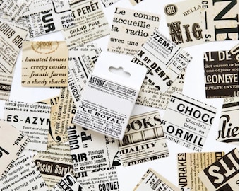 45 autocollants publicités vintage - Petits stickers pub rétro avec des textes vintage