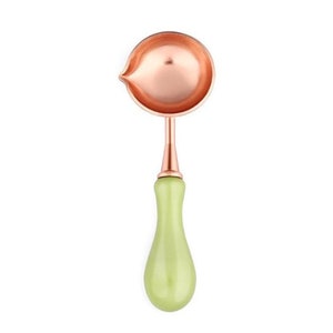 Jolie cuillère pour cachet de cire - Cuiller à cire verte pour faire un tampon de cire soi-même