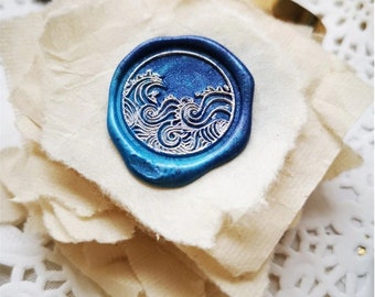 Seal for waves wax seal - Seal with waves for invitation, letter, deco...