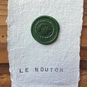 Mooi zegel om te verzegelen met een schapen voor schapenwas stempel op een ambachtelijke creatie, uitnodiging, snailmail, Baskische verpakking ...