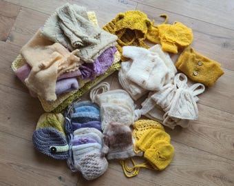Large Newborn Photography Props Bundle – Wraps, Rompers, Bonnets & Blankets