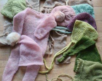 Sibling Photography Props Bundle (9–18 Months) | Handmade Silk Mohair Collection. Sitter size photoprops