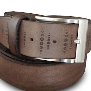 Cinturón deportivo de piel coloreado a mano, cinturones de 4cm, cinturón de hombre, cinturones de piel italiana, cinturón de mujer, cinturón artesanal
