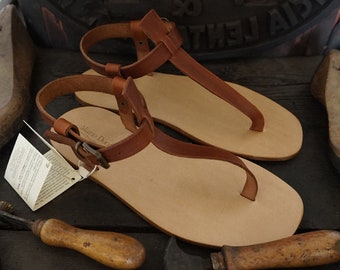 Herren handgefertigte Sandalen aus Leder und echtem Pflanzenleder