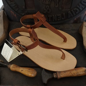 Handcrafted men Sandals natural tanned leather