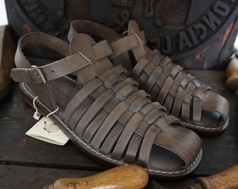 Mario Doni Men's Vegetable Tanned Leather Sandals, Fisherman Sandals for Men, Handmade Customizable Men's Sandal, Gift for Him