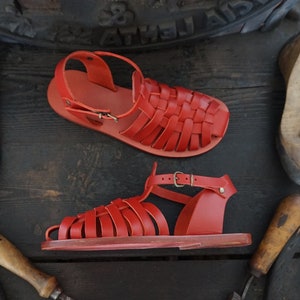 Leather sandals for children, handcrafted leather sandals for children Mario Doni, summer sandals made in Italy, comfortable sandals