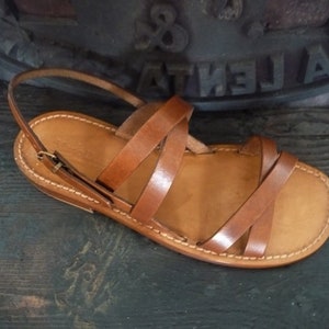 Women Franciscan sandals in leather and Vegetable tanned Leather
