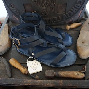 Mario Doni Men's Handmade Vegetable Tanned Leather Sandals, Handmade Men's Sandals, Gladiator Sandals, Men's Flip-Flops