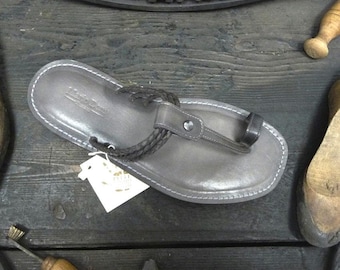 Chanclas Mario Doni para hombre en piel y piel curtida vegetal, sandalias de piel para hombre hechas a mano en Italia, sandalias para hombre