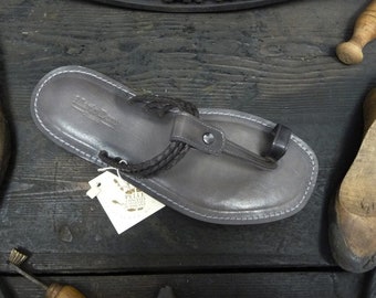 Herren-Flip-Flop-Sandalen aus Leder und pflanzlich gegerbtem Leder Mario Doni, handgefertigte Herren-Ledersandale aus Italien, Herrensandalen