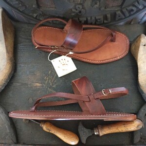 Mario Doni Men's Thong Sandals in Vegetable Tanned Leather and Leather, Handmade, Customizable Men's Leather Sandals, Made in Italy image 2