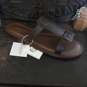 Women&#39;s Sandals in Vegetable Tanned Leather and Genuine Leather made Italy, Women&#39;s Slipper, Handmade Women&#39;s Sandals in Leather Mario Doni