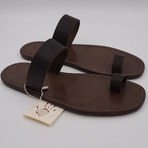 Men's vegetable tanned leather flip-flops, Mario Doni handmade men's sandals, Roman flip-flops, summer sandals, gift for him,