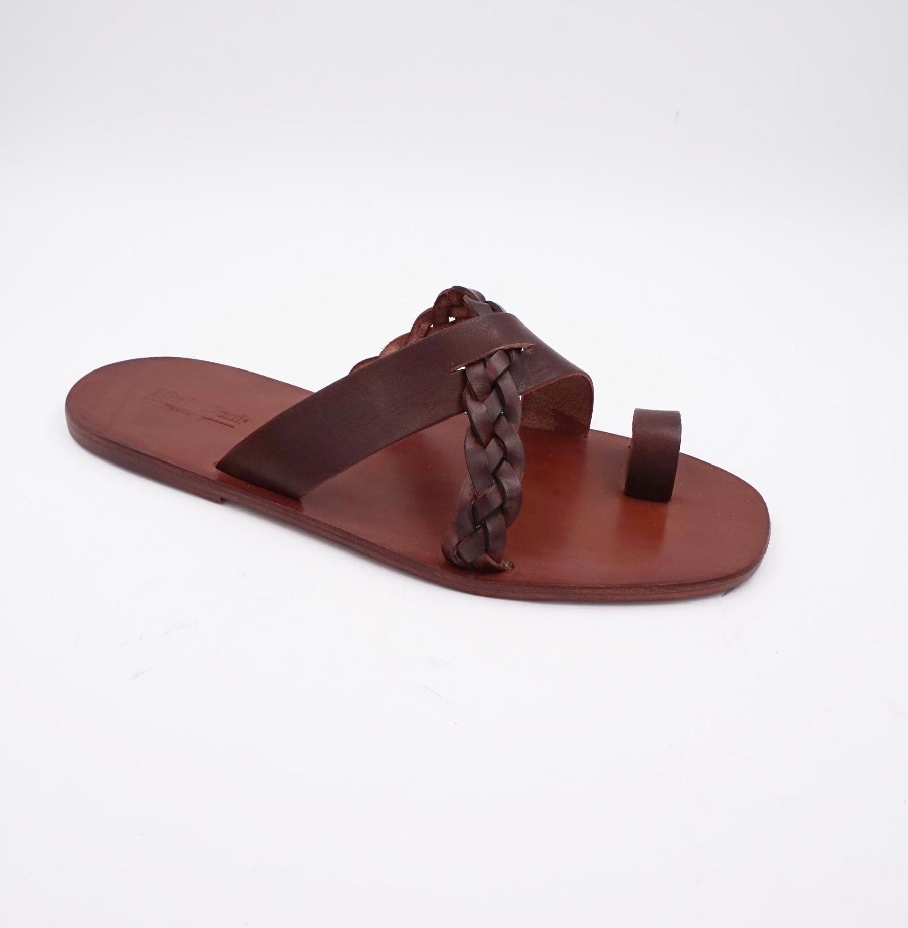 【INCHANT ME】Stitched Leather Flip-flops Slippers Amazon.com | FIEEIF Men's Leather Slides Open Toe Outdoor