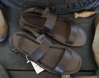 Men handmade sandals in Vegetable tanned Leather Mario Doni, Man Sandal in leather hand made, Greek style, Franciscan sandals, gift for him