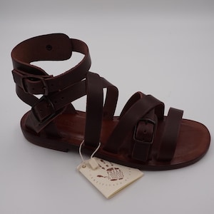 Women's dark brown leather sandal
