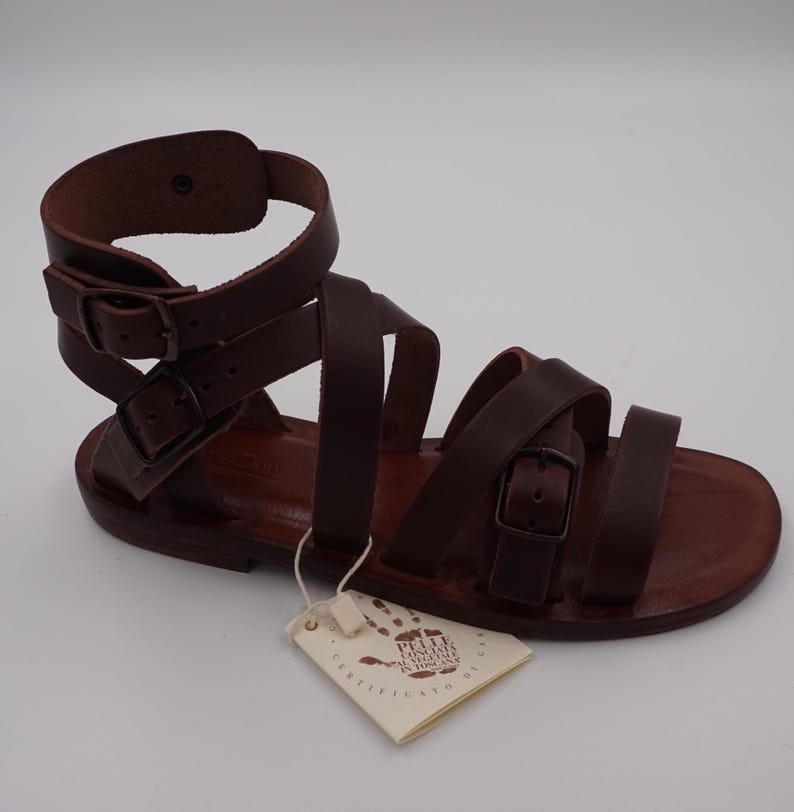 Women's dark brown leather sandal