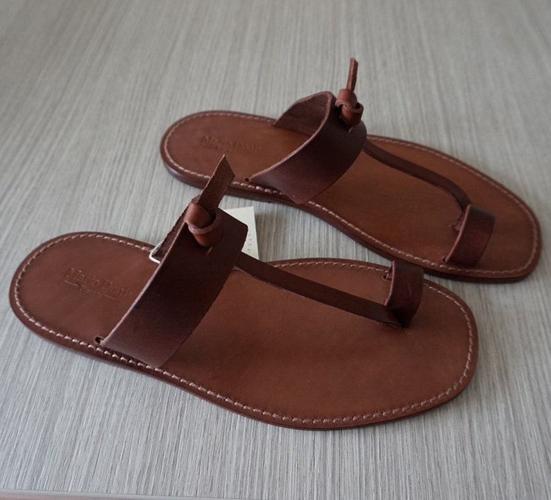 Men Handmade Sandals in Vegetable Tanned Leather Mario Doni - Etsy