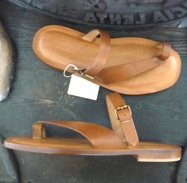 Handcrafted men's flip-flops, Mario Doni leather men's sandals, summer flip-flops, gifts for him, handmade sandals image 3