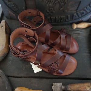 Women's dark brown leather sandal