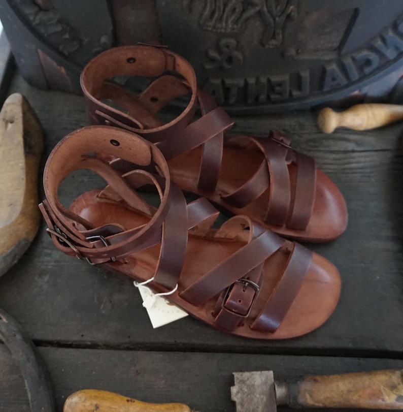 Women's dark brown leather sandal