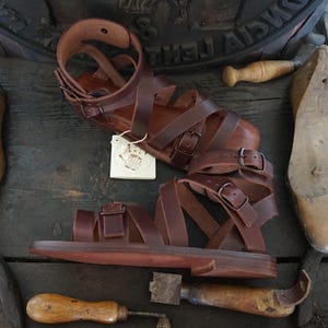 Women's dark brown leather sandal