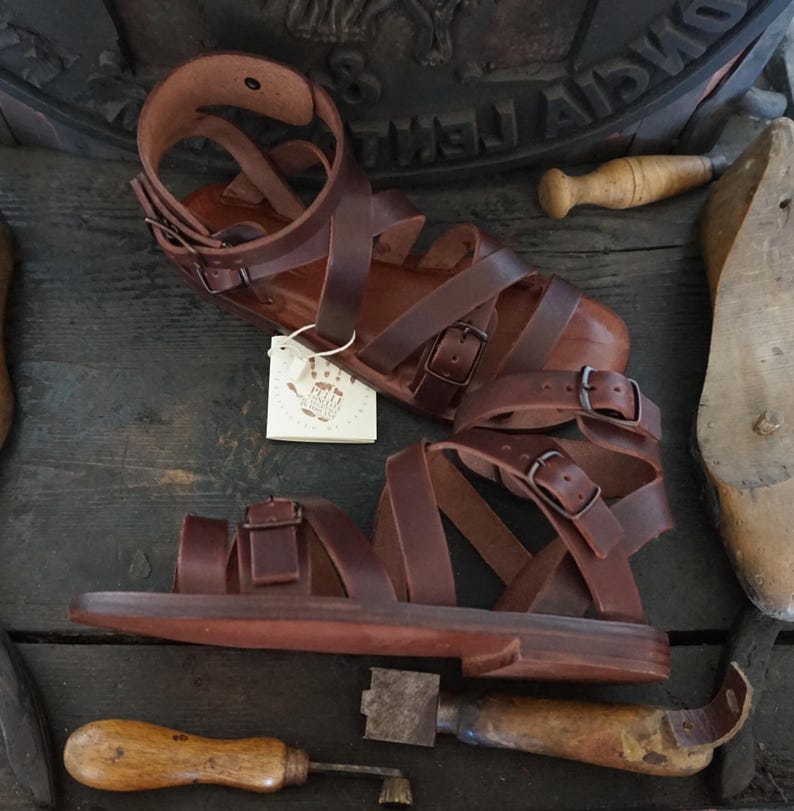 Women's dark brown leather sandal