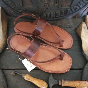 Mario Doni Men's Thong Sandals in Vegetable Tanned Leather and Leather, Handmade, Customizable Men's Leather Sandals, Made in Italy image 3