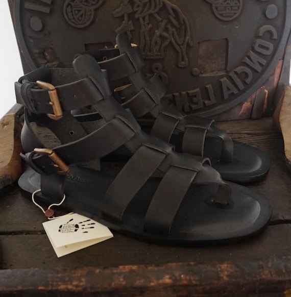 Sandali gladiatore da Uomo Mario Doni, Sandali uomo in Cuoio flessibile e Vera Pelle, Sandali infradito uomo, Regalo per lui, Sandali romani
