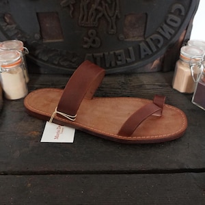 Mario Doni Men's Leather Flip-Flops, Handmade Flexible Leather Men's Sandals, Customizable, Made in Italy