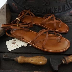 Women&#39;s Sandals in Vegetable Tanned Leather and Genuine Leather, Handmade Sandals Mario Doni, Handmade Sandal Made in Italy, Roman Sandals