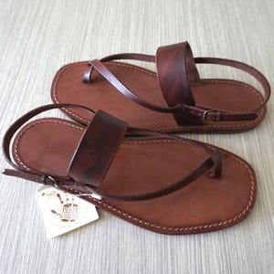Mario Doni Men's Thong Sandals in Vegetable Tanned Leather and Leather, Handmade, Customizable Men's Leather Sandals, Made in Italy image 4