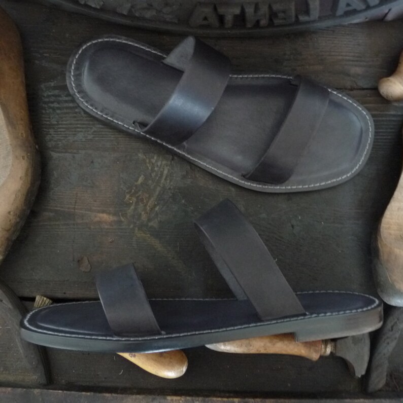 customized made in Italy Man Sandal in leather hand made colored Men handmade sandals in Vegetable tanned Leather Mario Doni