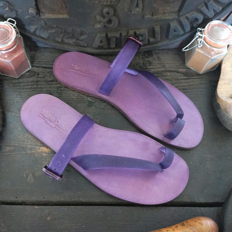Handcrafted men's flip-flops, Mario Doni leather men's sandals, summer flip-flops, gifts for him, handmade sandals image 8