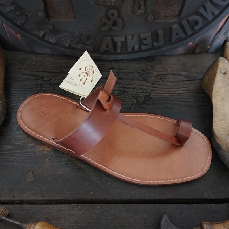 Men Handmade Sandals in Vegetable Tanned Leather Mario Doni - Etsy