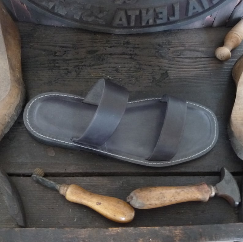 customized made in Italy Man Sandal in leather hand made colored Men handmade sandals in Vegetable tanned Leather Mario Doni