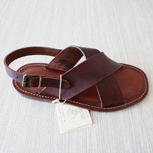 Men Handmade Sandals in Vegetable Tanned Leather Mario Doni, Man Sandal ...