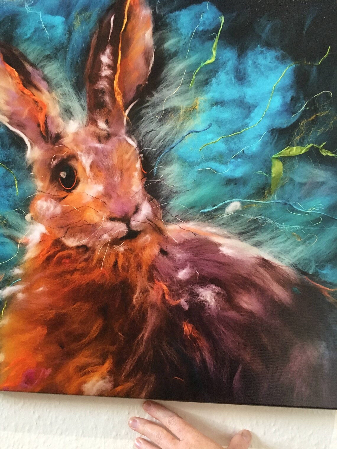 Hare Picture HARE I AM Felt Art Box Canvas giclee print of Etsy