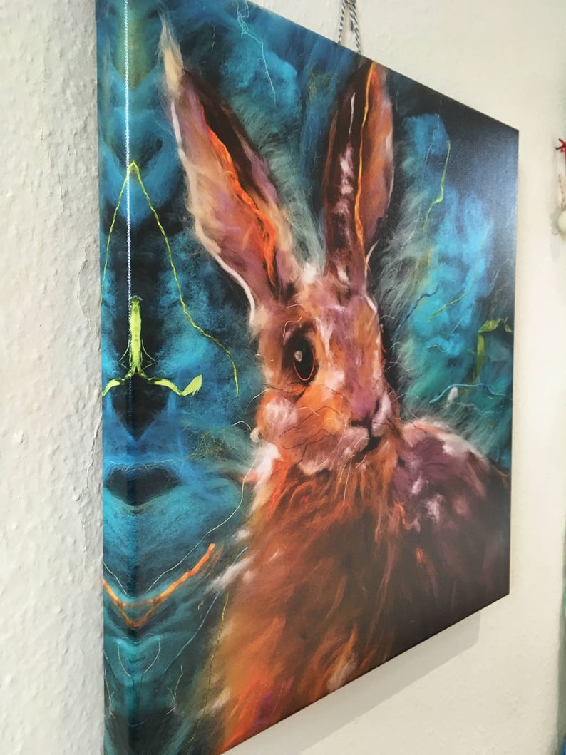 Hare Picture HARE I AM Felt Art Box Canvas giclee print of Etsy
