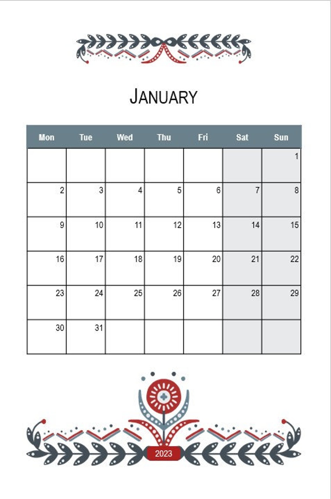 2023 Planner Printable PDF 6x9 Etsy Australia